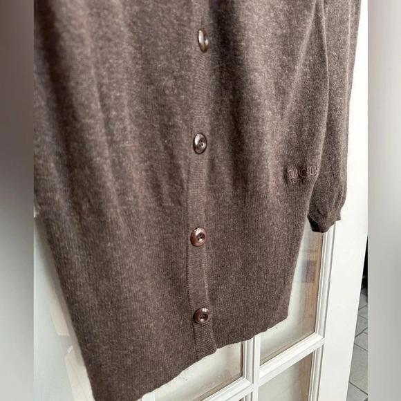 BCBGMAXAZRIA Brown Soft Angora Wool Blend Button Down Cardigan Size L Large - Picture 4 of 12